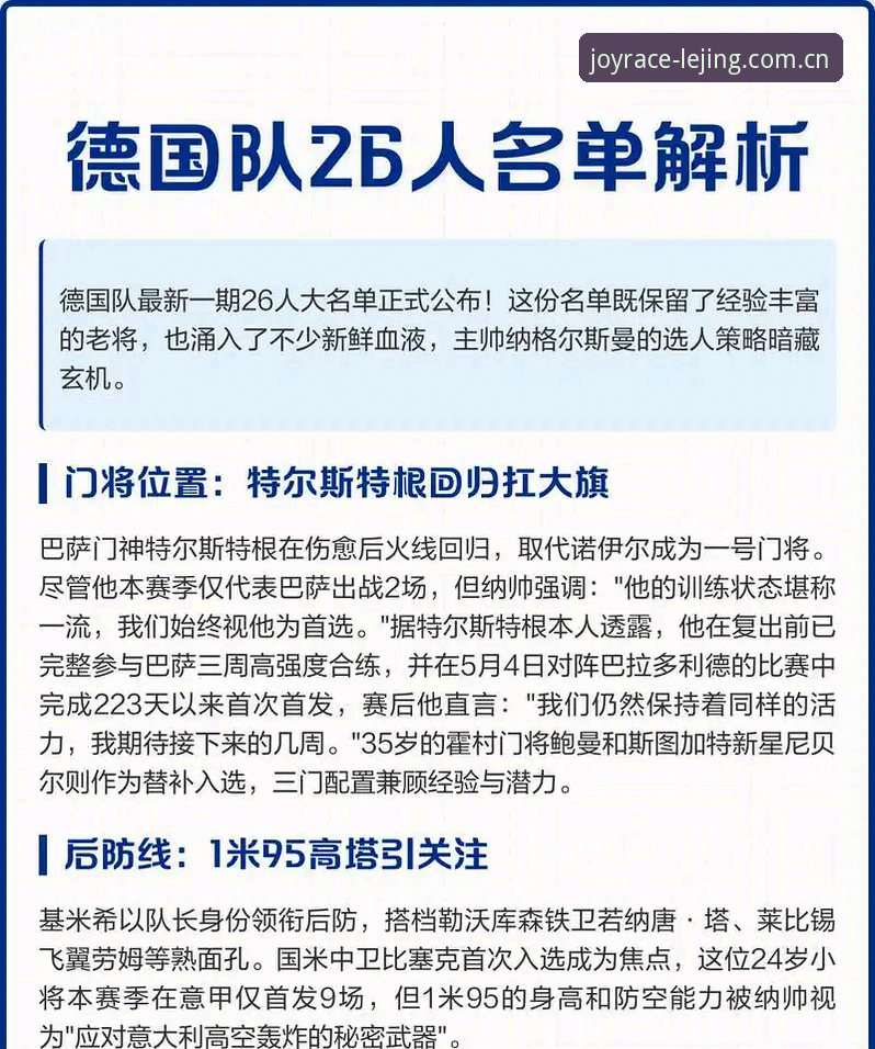 资深用户分享：德国队世界杯大名单解析，诺伊尔回归与18岁新星卡尔入选的实战观察